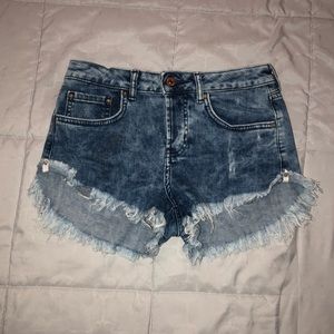 Low rise jean shorts